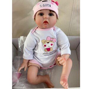 22 inches Silicon Lifelike Realistic Newborn Baby Dolls Vinyl Weighted Body